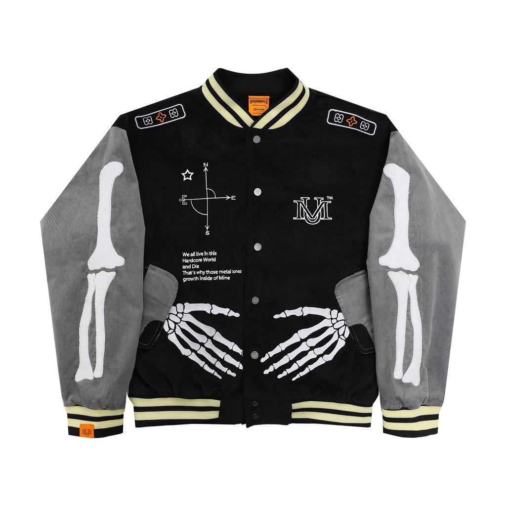 ÁO KHOÁC SKELETON VARSITY BLACK/GREY