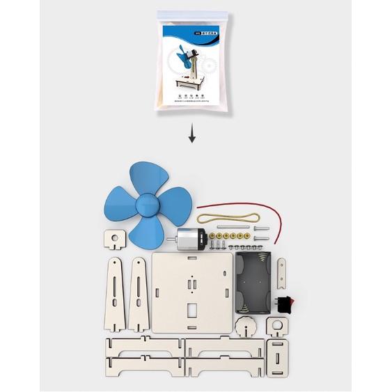 Mô hình quạt để bàn lắp ráp DIY WOOD STEAM - FAN MOTOR ️ FREESHIP ️