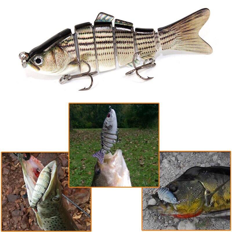 Mồi cá giả 6 khúc câu lure, chẽm,tráp, bass, măng/Giá rẻ vô địch