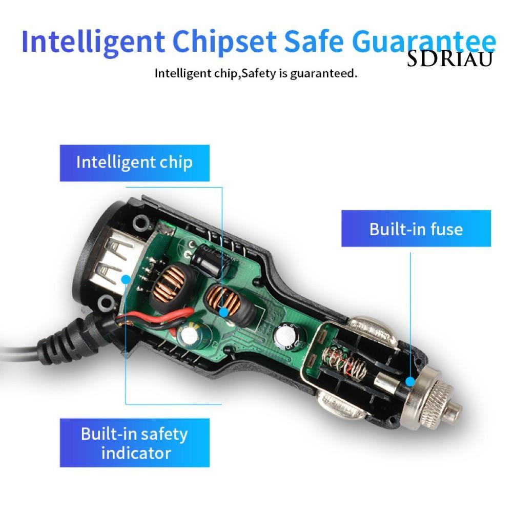 Tẩu Sạc Nhanh Qcdz 2 Cổng Usb Cho Xe Hơi