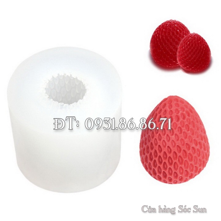 Khuôn silicon trái dâu tây – Mã số 1533
