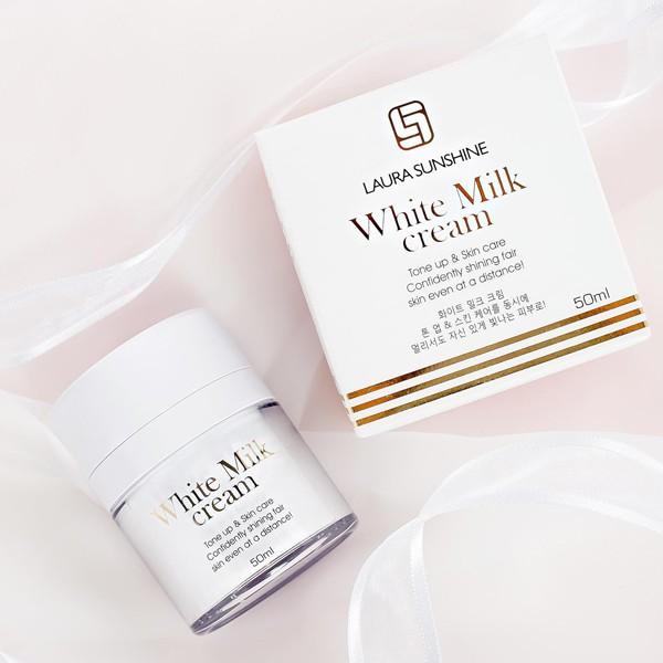 Kem sữa dưỡng trắng da mặt Hàn Quốc 50ml - White Milk Cream - Laura Sunshine - Nhật Kim Anh