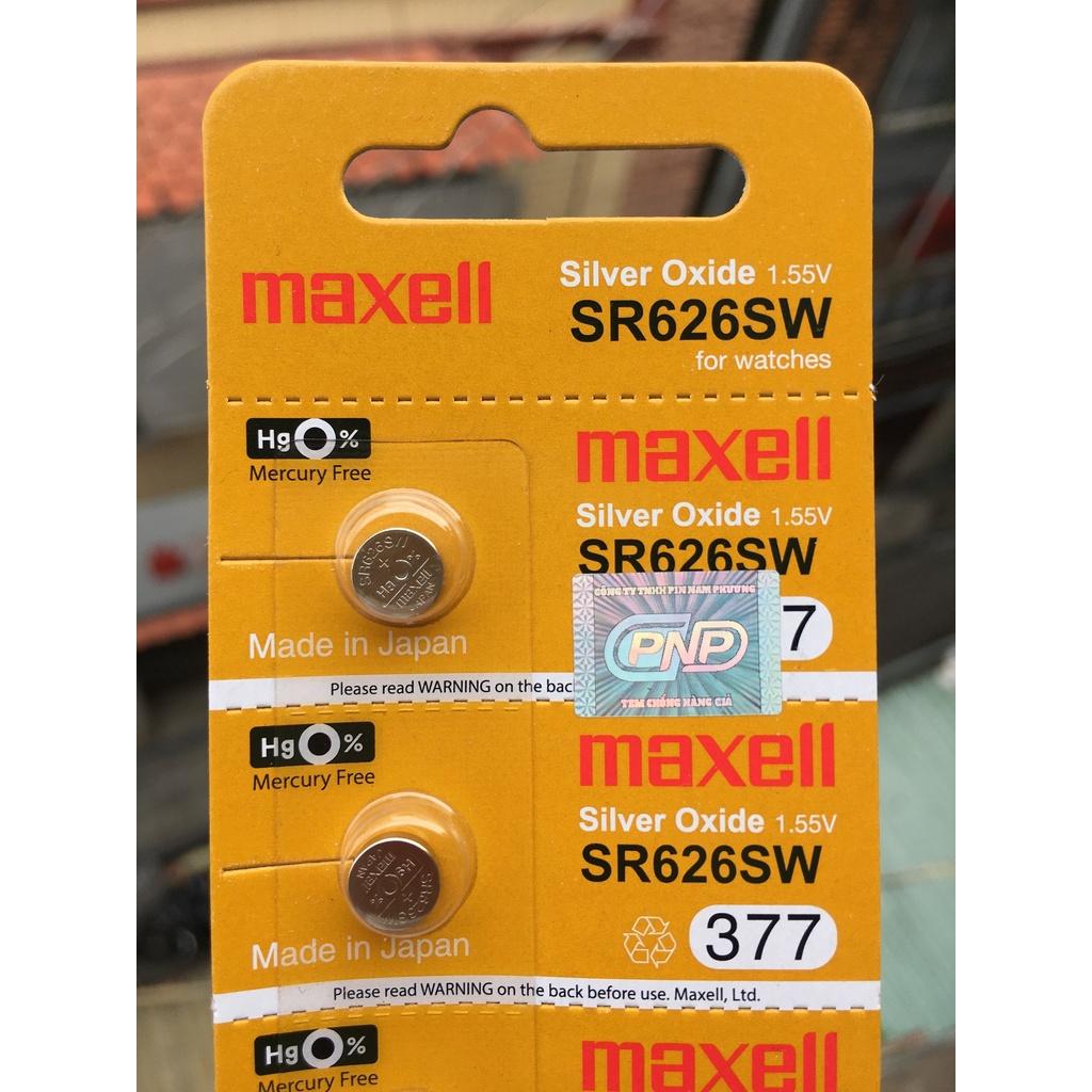 Pin Đồng Hồ Maxell AG4 SR626SW 377 1.55V Nhật Bản Có Tem Chống Giả