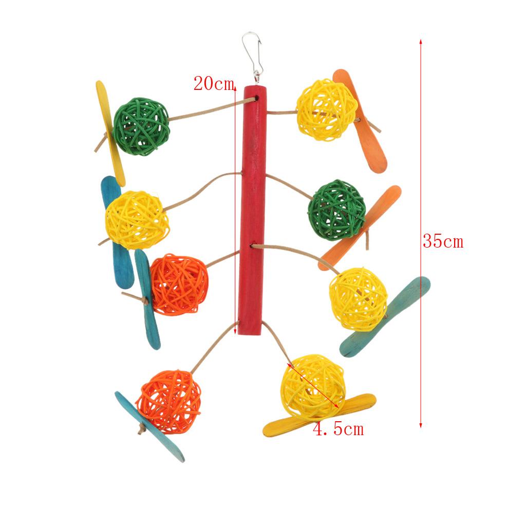 Pet Bird Cage Swing Bite Pulling Toy Parrot Rattan Ball Toys Parakeet Cockatiel