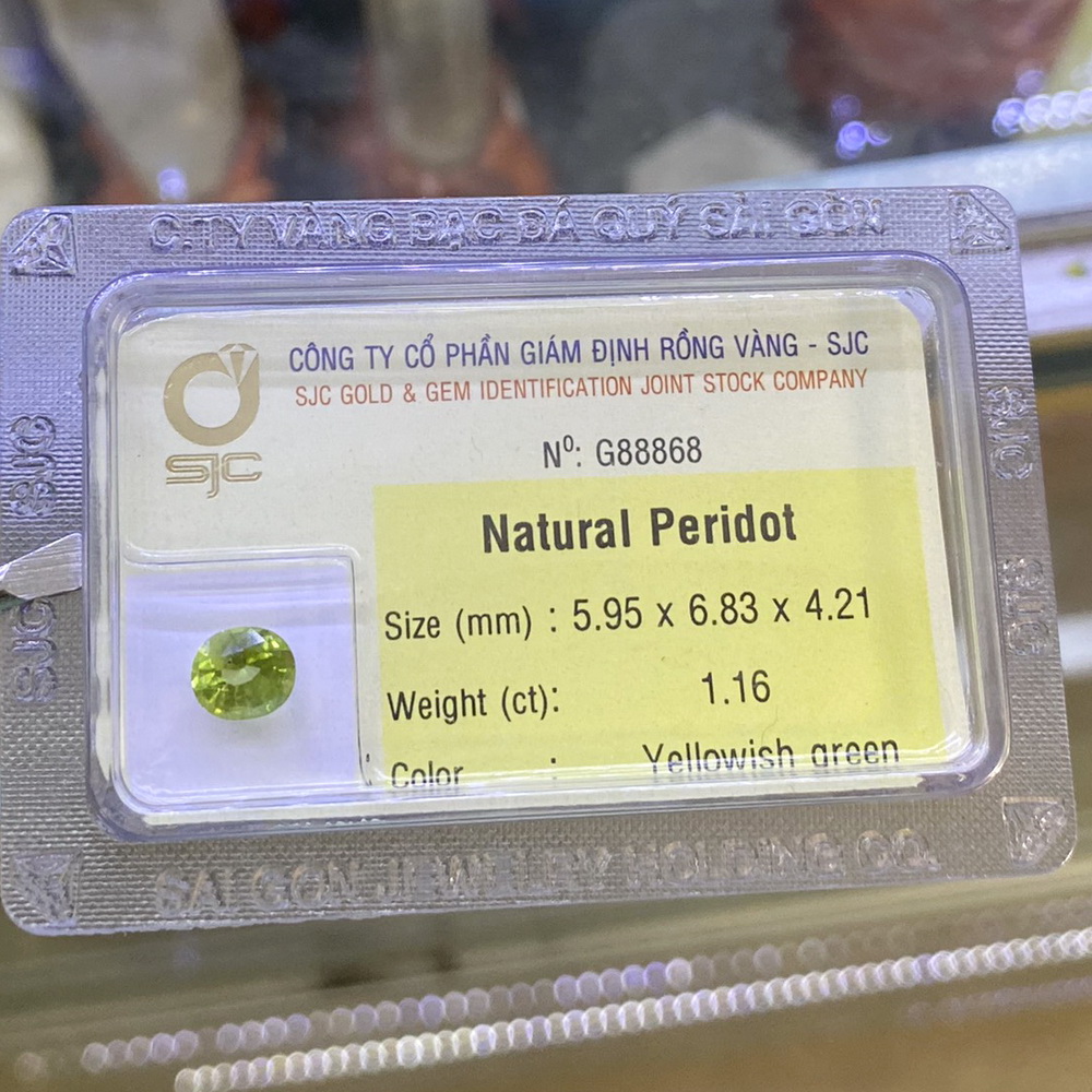 Viên Đá Peridot Ngọc Olivin Thiên Nhiên Xanh Mài Giác Oval Kiểm Định, Đá Phong Thủy 100% Thiên Nhiên