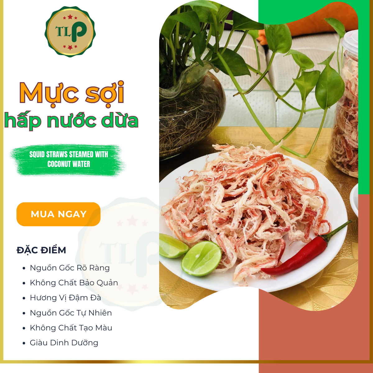 MỰC SỢI HẤP NƯỚC DỪA TÂN LỘC PHÁT - HŨ 500G