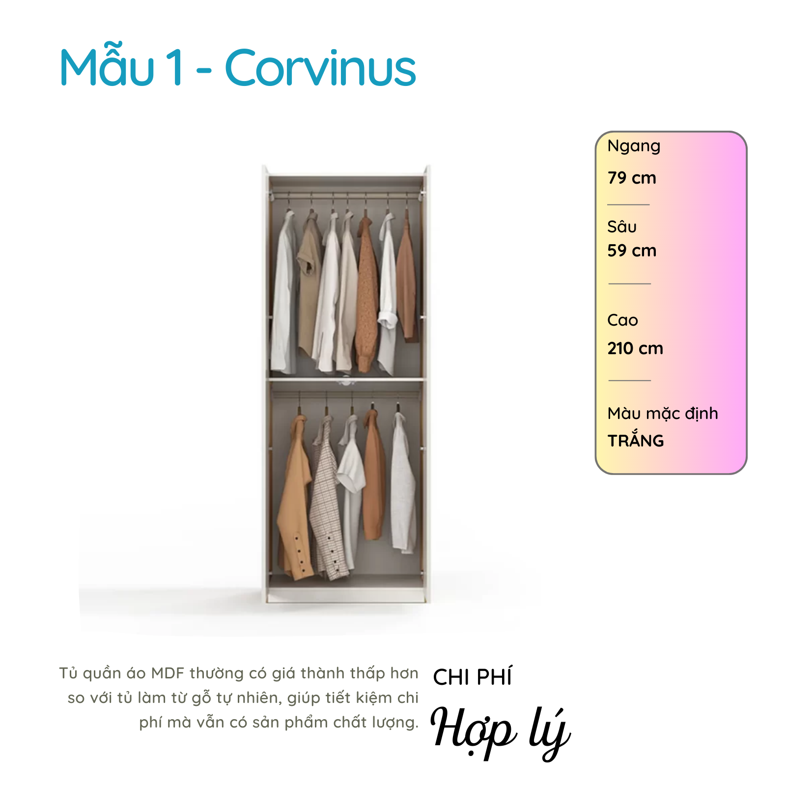 Tủ đựng quần áo hiện đại thương hiệu SMLIFE (nhiều mẫu, có thể đổi size và màu sắc)