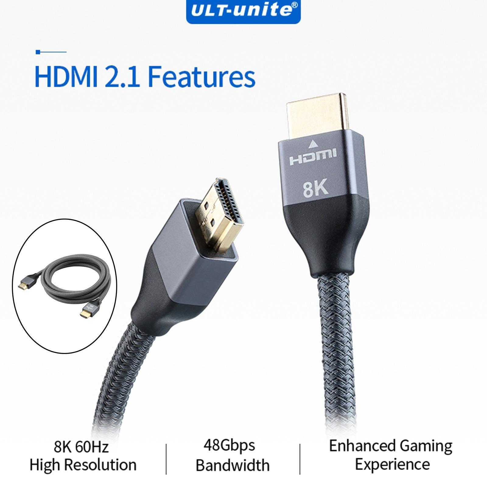 2.1 Cable 8K 60Hz 4K 120Hz High Speed Video Cord