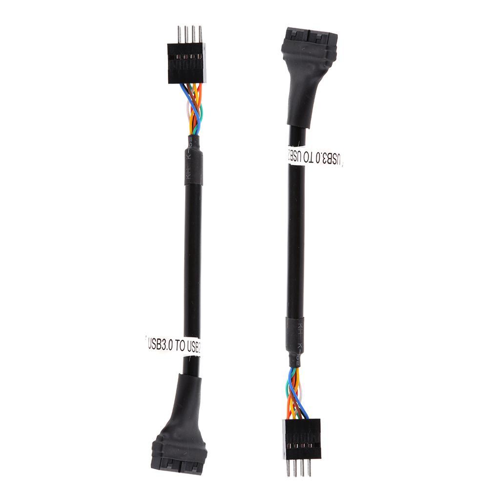 2x USB 3.0 20 Pin Female to Male USB2.0 9 Pin Motherboard Adapter Cable