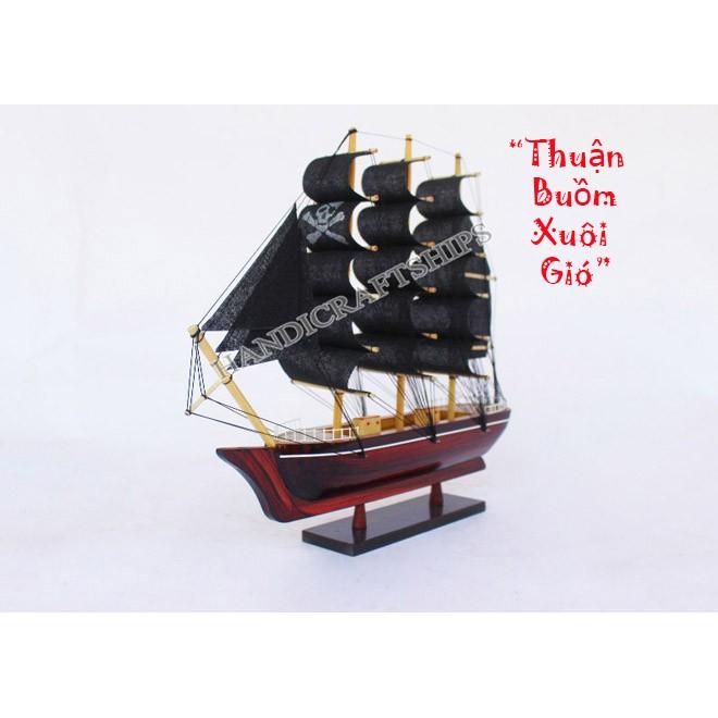 &lt;có video&gt; Thuyền buồm PHONG THỦY 30cm màu đen