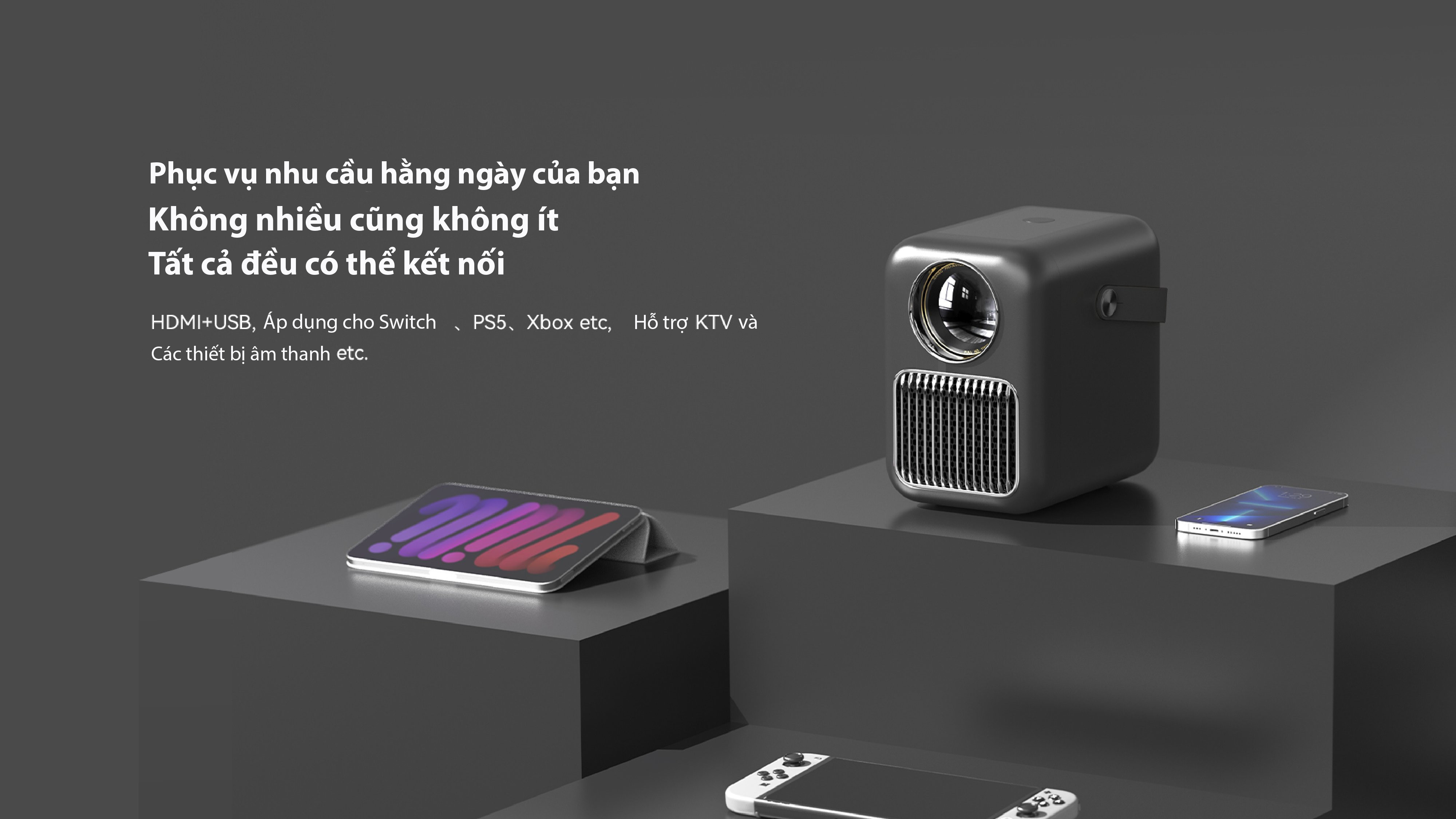 Máy Chiếu Xiaomi WANBO T6R MAX FULL HD 1080P ANDROID 9.0 Tự Động Lấy Nét - Hàng Chính Hãng - Màu Trắng/Đen