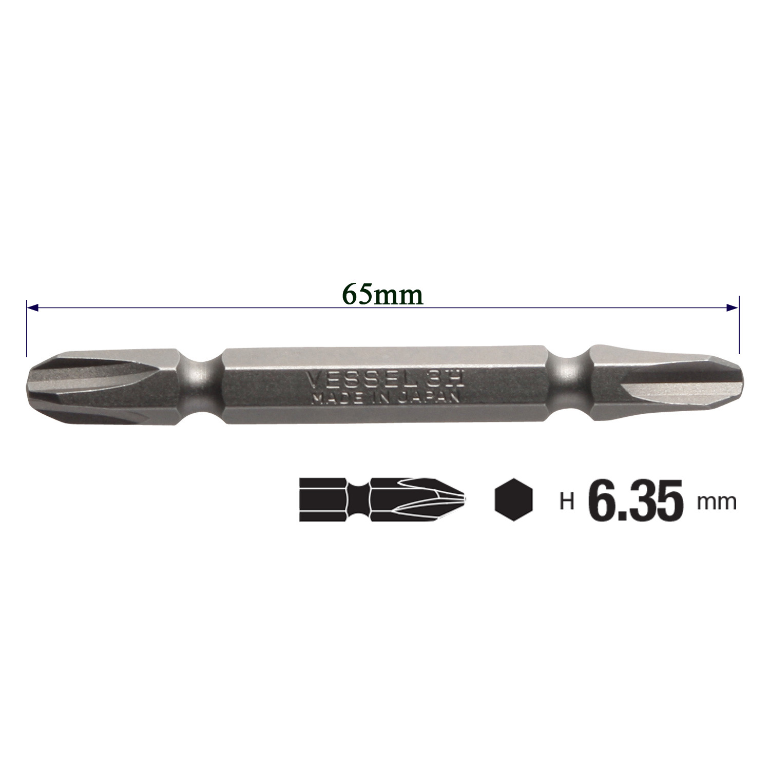 Mũi vặn vít M-A14 đầu 3 chuôi lục giác H = 6,35mm thương hiệu Vessel