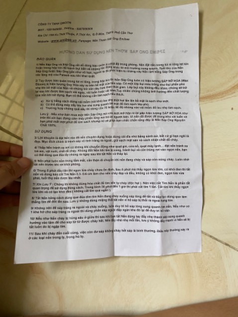 Lúc đầu mình có chút phân vân vì không nghĩ bỏ ra gần trăm ngàn cho 1 cây nến, vì mình chưa từng dùng nến sáp ong trước đó và cũng ko rõ lắm về công dụng của sáp ong, nhưng nhận hàng về vô cùng ưng cái bụng luôn. Shop đóng gói cẩn thận, giao hàng nhanh lắm, đủ và đúng hàng, có tờ hướng dẫn cẩn thận🥰
Mình dùng thử thì có mùi mật ong thoang thoảng ngọt và nhẹ(phải ngửi gần chứ nó ko lan ra khắp phòng đâu), thích vô cùng. Mong là có thể lọc được không khí trong bếp, phòng ngủ chủ yếu bảo vệ sức khỏe ở cái Sài Gòn đầy bụi này. Nếu cảm thấy có hiệu quả sẽ ủng hộ shop tiếp.

Mua hàng ở Tiki mình yên tâm vô cùng. Cám ơn Tiki ạ. 😘