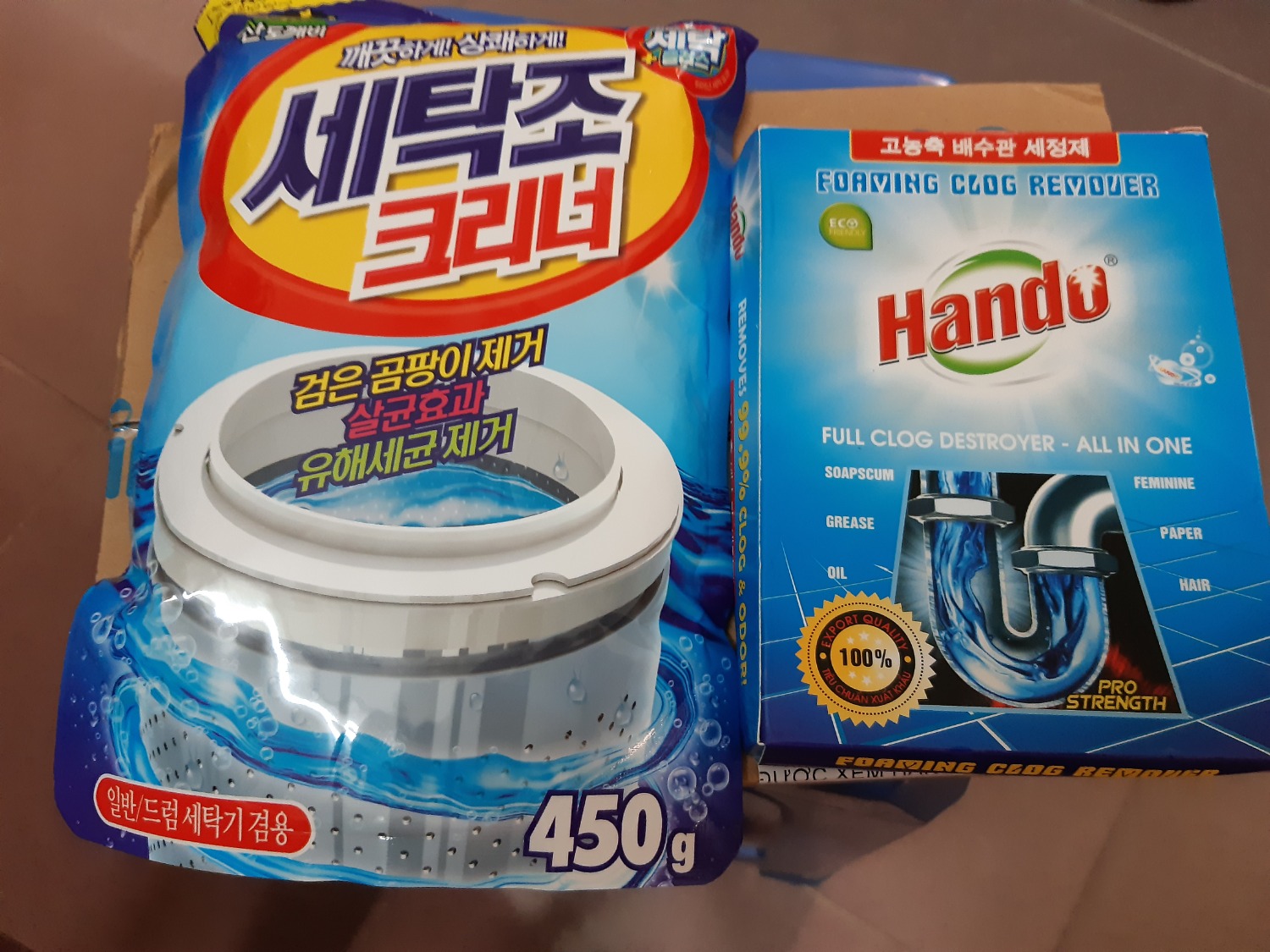 Sử dụng rát hiệu quả bột tẩy vệ sinh lồng máy giặt , giá rẻ giao hàng nhanh, Kèm Bột thông cống Hando 100g.