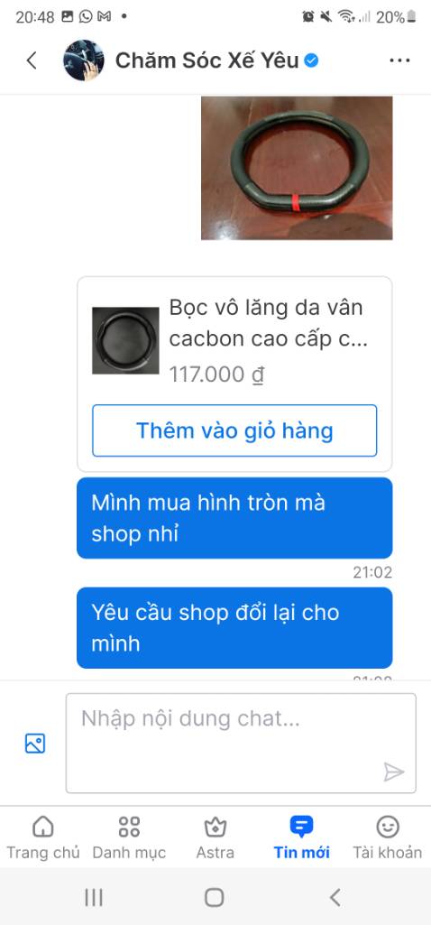 Không đúng sản phẩm, chat không trả lời