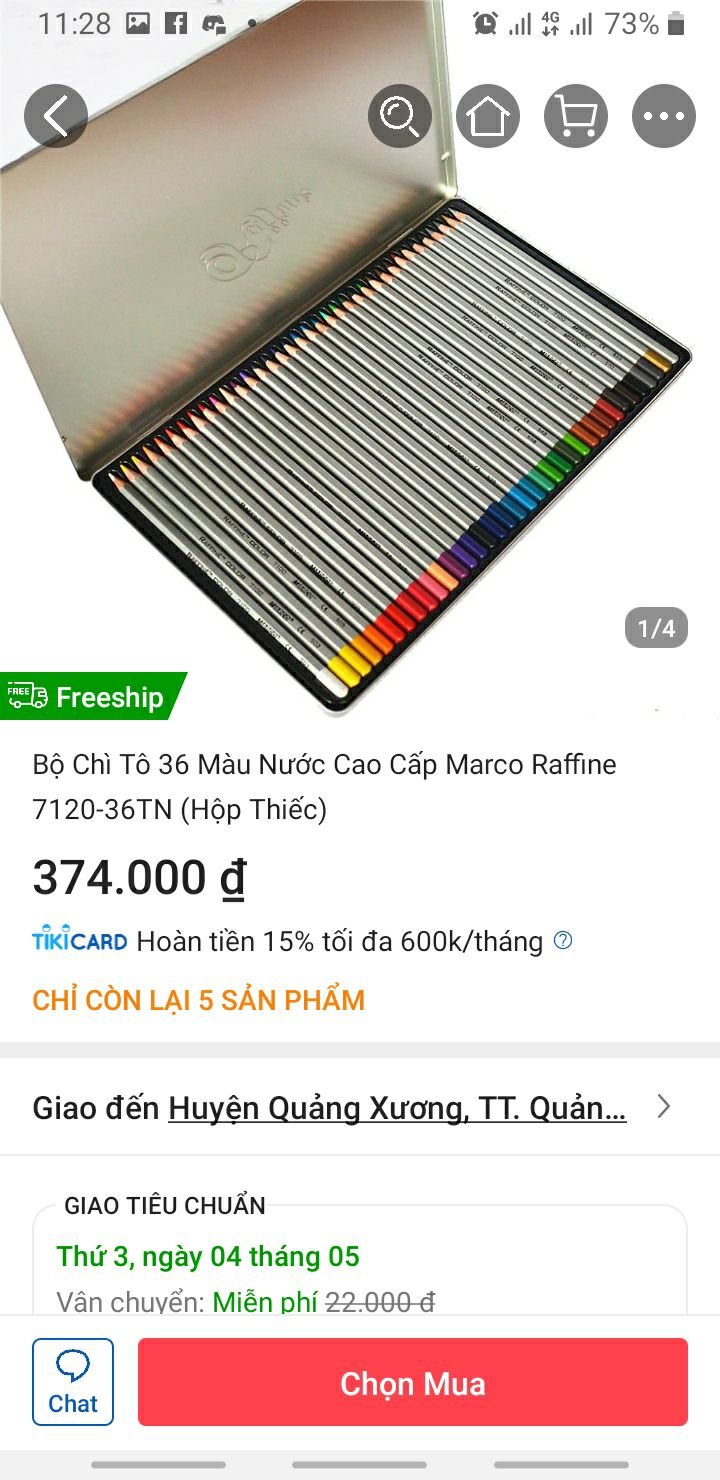 Pass lại chì nước marco raffine hộp thiếc 36 màu giá 150k (mua 275k) còn rất mới ạ