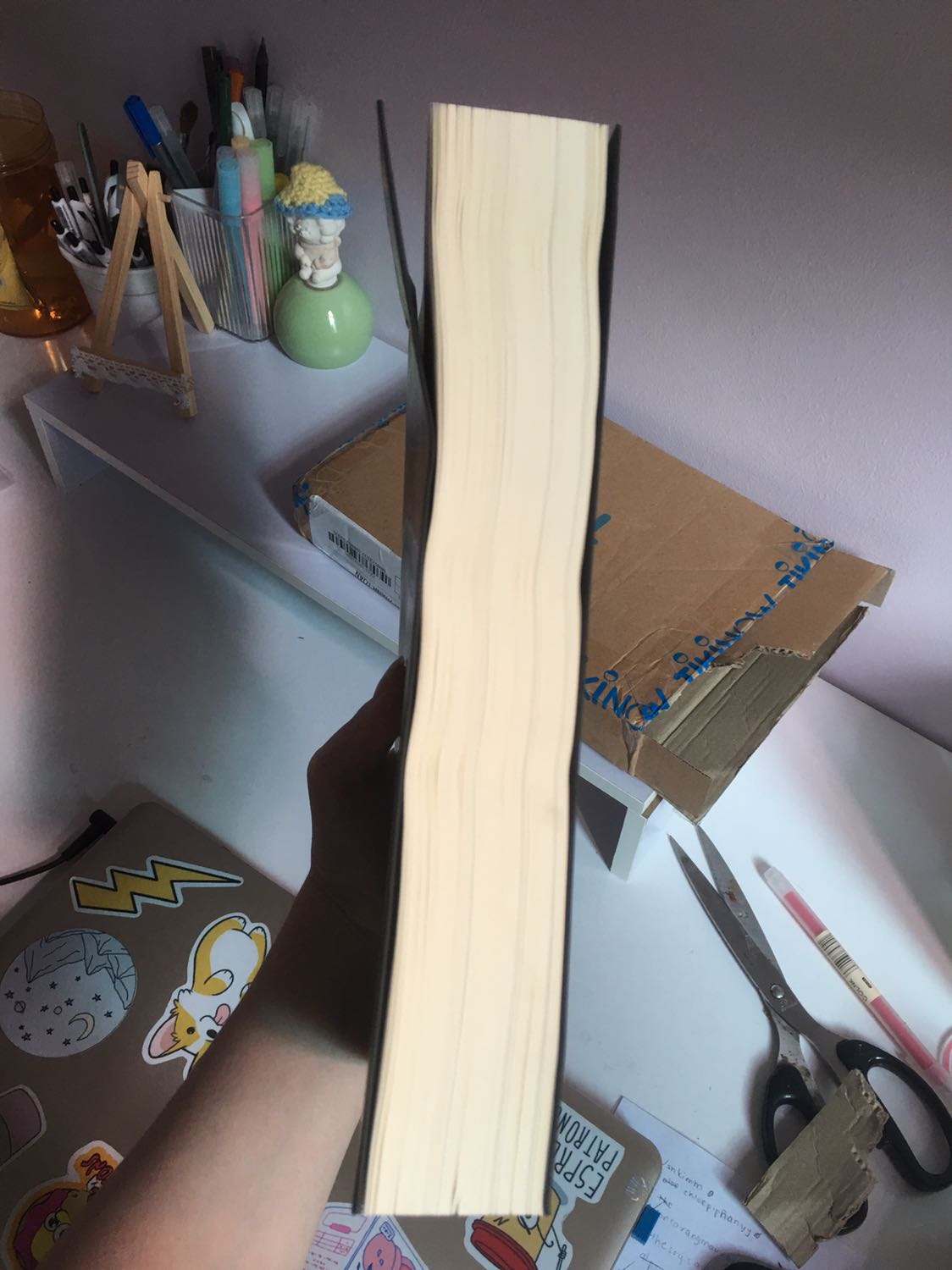 Sách mua cũng không phải rẻ, mình còn thanh toán trước mặc dù biết là tiki trước giờ giao hàng ngoài đóng hộp bên ngoài ra thì chẳng bọc sách gì hết, nhưng tiki lại giao cho mình cuốn bị gập bìa :)))))) nhìn nó hằn rõ ra hẳn bìa sách luôn trông bực mình kinh khủng, sách còn bị cong ở các mép nữa. Trời ơi cầm gói hàng về mở ra tăng xông thực sự :))))))