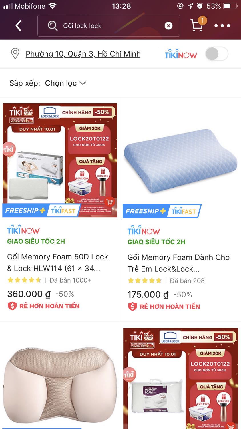 Gối quảng cáo 360k bấm vô mua thành 405k. Chat với tổng đài 1 câu chờ 20 phút. Chán không thèm nói. Mua về nằm thấy mỏi cổ. Chả hiểu do mình hay do gối