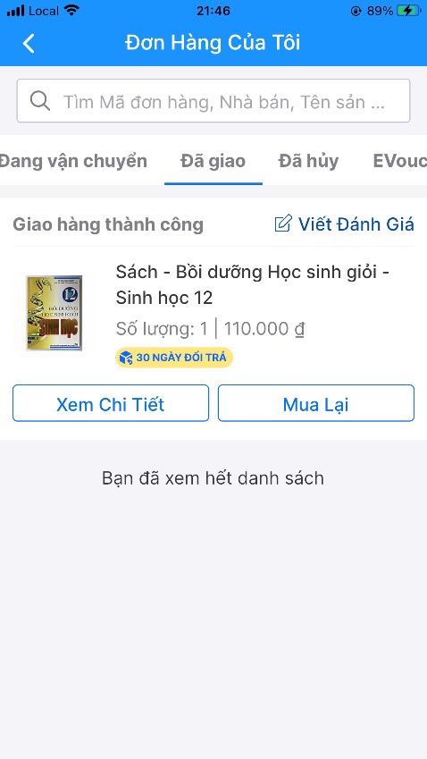 Mình mua vì nó là sách cũ ai ngờ nó giao sách mới khác với ảnh