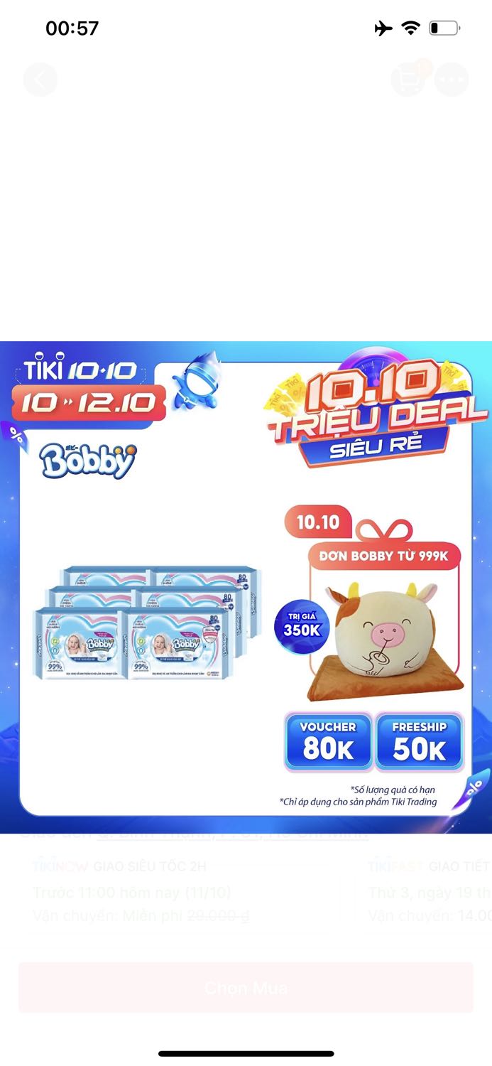 ombo Tiết Kiệm: 6 Gói Khăn Ướt Bobby Care Bổ Sung 80 Miếng/Gói là sản phẩm chăm sóc sức khỏe giúp Bé yêu và cả gia đình tránh nhiễm khuẩn một cách An toàn và Ưu việt! Nhờ ứng dụng công nghệ Nano Bạc thuần vật lý, đặc biệt loại bỏ nguy cơ kháng kháng sinh - hiện tượng thường gặp khi sử dụng các chất kháng khuẩn khác.
Dùng cho bé: chăm sóc và vệ sinh da, đặc biệt thích hợp khi thay tã cho bé.
Dùng cho toàn thể gia đình: phù hợp cho nhiều mục đích làm sạch như tẩy trang, du lịch, thể thao.