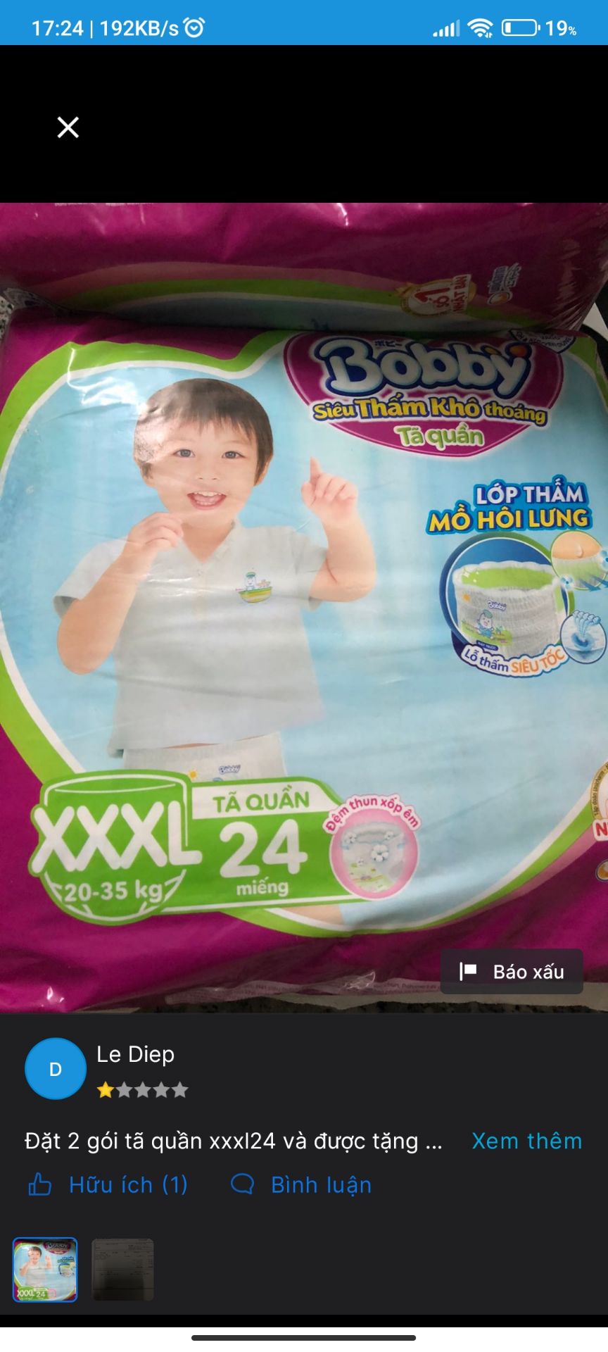 sản phẩm tã bỉm bobby rất tốt. mình luôn tin tưởng hàng bobby. giá cả ổn rất hợp lý. cảm ơn shop và tiki đã gửi hàng chuẩn cho mình. sẽ ủng hộ dài lâu