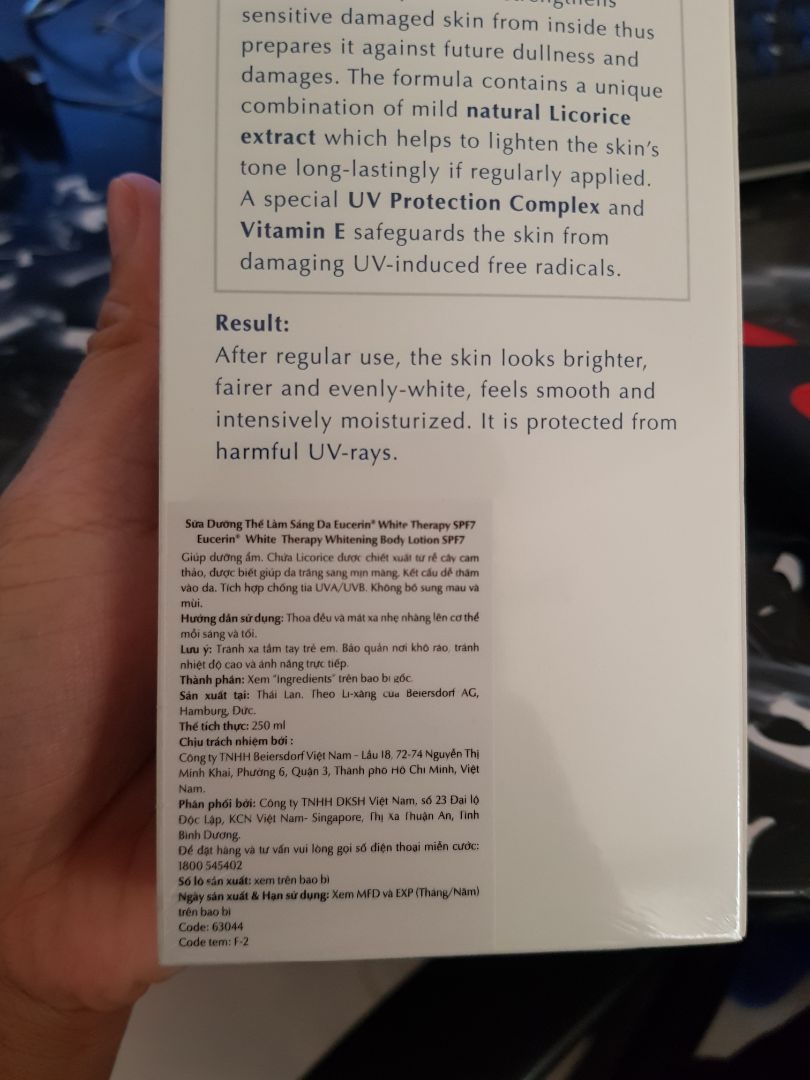 Mình thấy sản xuata ở Ba Lan nên mới đặt ai ngờ nhận hàng là sản xuất ở Thái Lan :( . Hạn sử dụng còn 1 năm cũng ổn, mình chưa sử dụng nên chưa biết kết quả sao, để thử rồi cảm nhận.