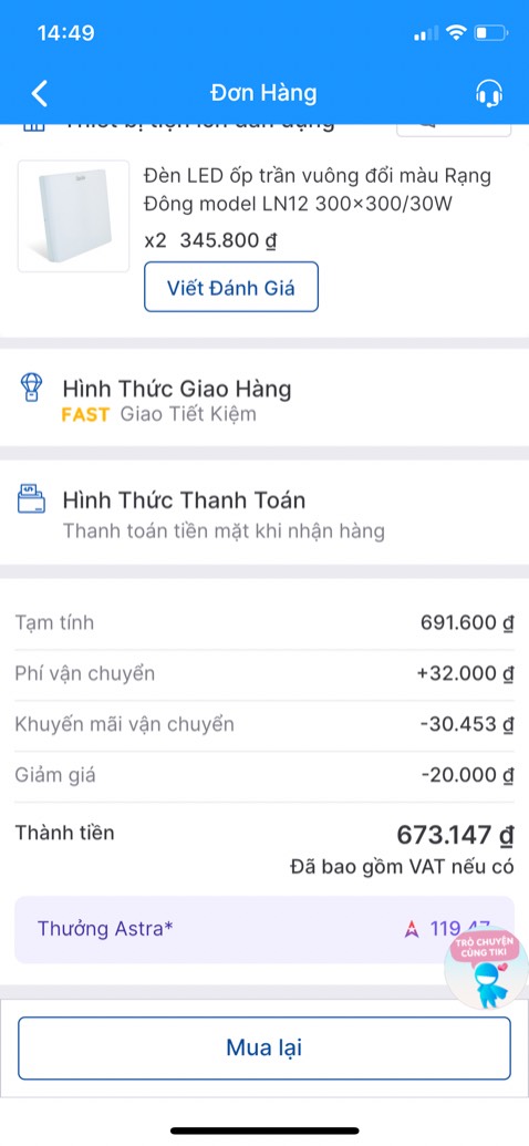 Mua hai sản phẩm mà chỉ giao một bọn này *** thật