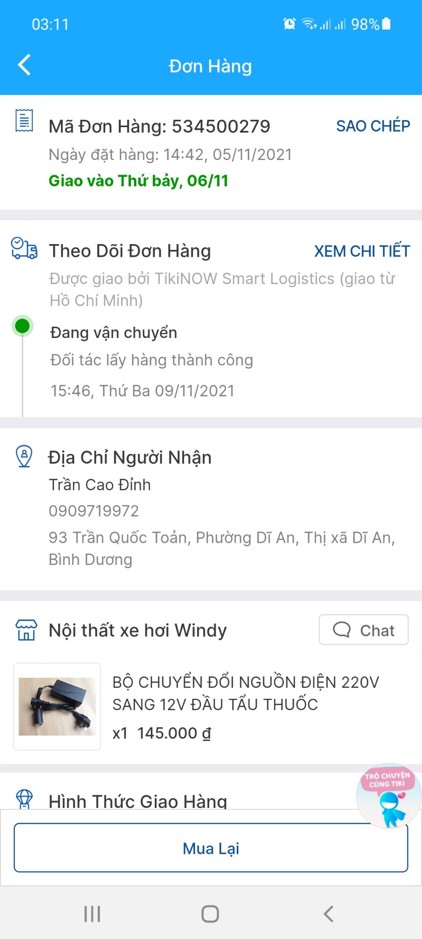 chưa nói gi ve chất lượng.truoc mắt la tiki giao hàng muộn.lien lạc tiki ko dc.cách làm vô trách nhiệm.gọi 17 18 cuộc ko lien lạc dc tiki.rất ko hài lòng.kém.1sao.