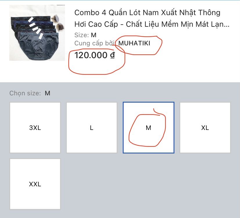 Rõ ràng là mình xem thông tin kích cỡ để chọn size phù hợp.
Mình chọn size M giá 120k bên shop DOZA mà shop lại giao size XXL giá 66k.
Người ta cũng đã chọn loại mắc hơn để phù hợp mà đi giao như vậy thì làm sao mà dùng.
Bên tiki dạo này cắt giảm nhân sự hay sao mà khâu nhận và kiểm tra hàng dạo này toàn hàng đểu không vậy.
Thật ra muốn đánh giá 1 sao. Mà hình như kiểm duyệt kỹ lắm kho chấp nhận đánh giá 1 sao, rồi không post bài đánh giá luôn. 
Tức tức không nói được nên lời.