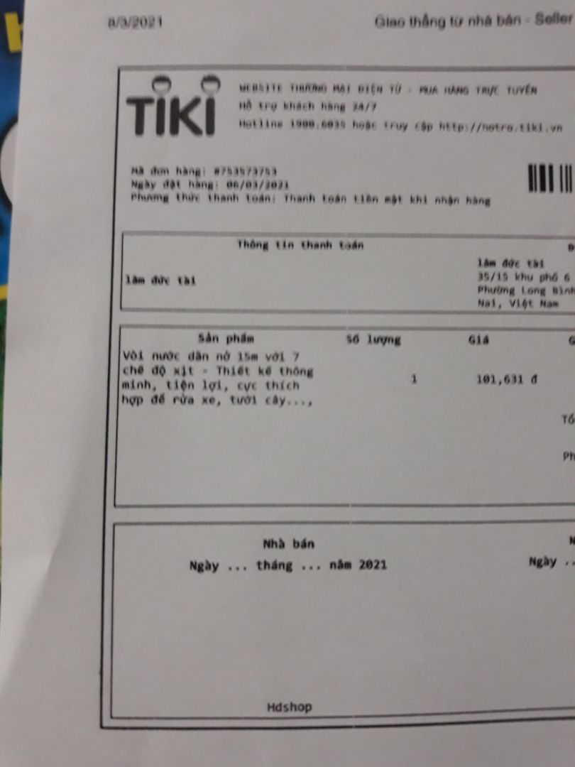 mua sản phẩm ko đúng yêu cầu khách hành