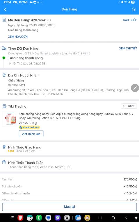 Giao hàng nhanh, đóng gói kỹ lưỡng. Tuy nhiên túi xách tay tặng kèm không được giao.
