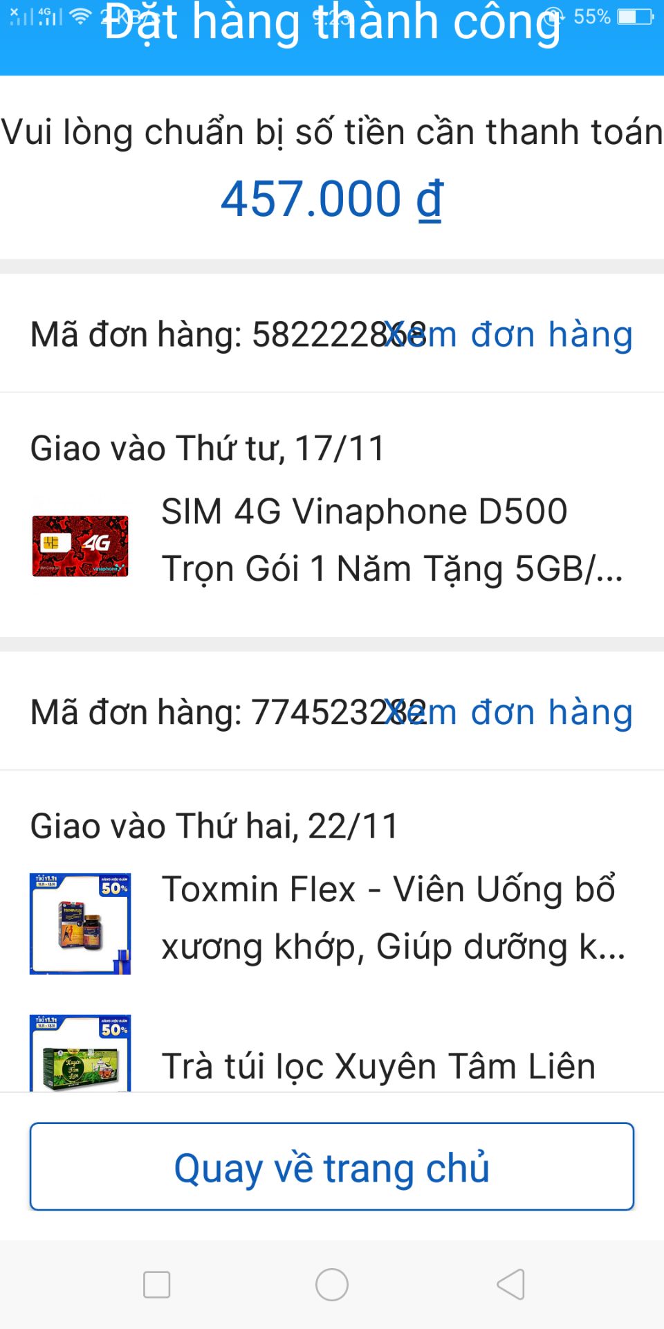 tôi mua sim 4G vinaphone D500 nhưng sao giao hàng cho tôi sim cũ khi tôi đi kiếm tra thì không kích hoạt được xin vui lòng đổi lại tôi và giao không đúng thẻ tôi mua