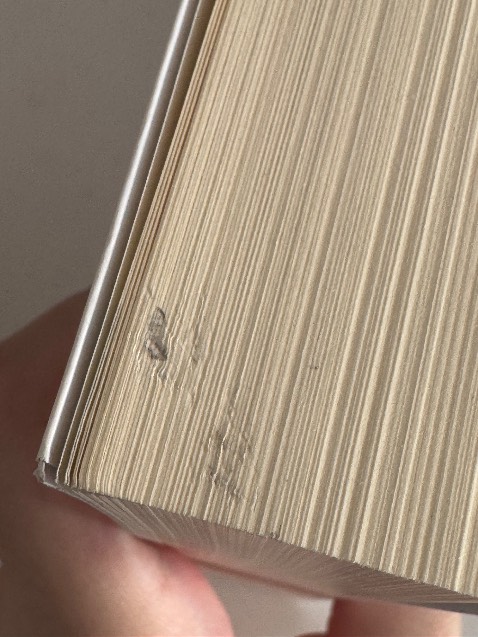 Sách bị dính bẩn và bị xước như thế này, bìa sách bám nhiều bụi.