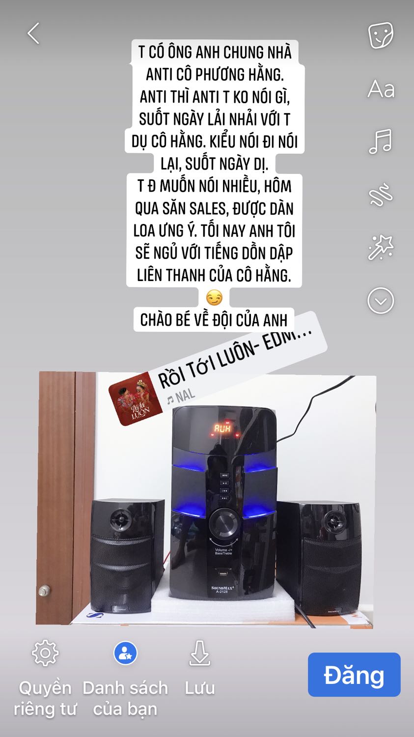 Loa mới mua về nghe tương đối okie, remote chuyển đổi được bass, trep (không tặng pin kèm remote). Mua về bạn phải lắp dây nối loa phụ vào, hơi bỡ ngỡ xíu nhưng khẩy cái cần phía sau loa chính, rồi cắm dây điện vào, thả cần cho nó ghim lại và được. Loa kết nối được bluetooth và jack 3.5. Về độ bền thì lâu dài mới biết, chất âm mình nghe cũng ổn, bass đánh tốt.