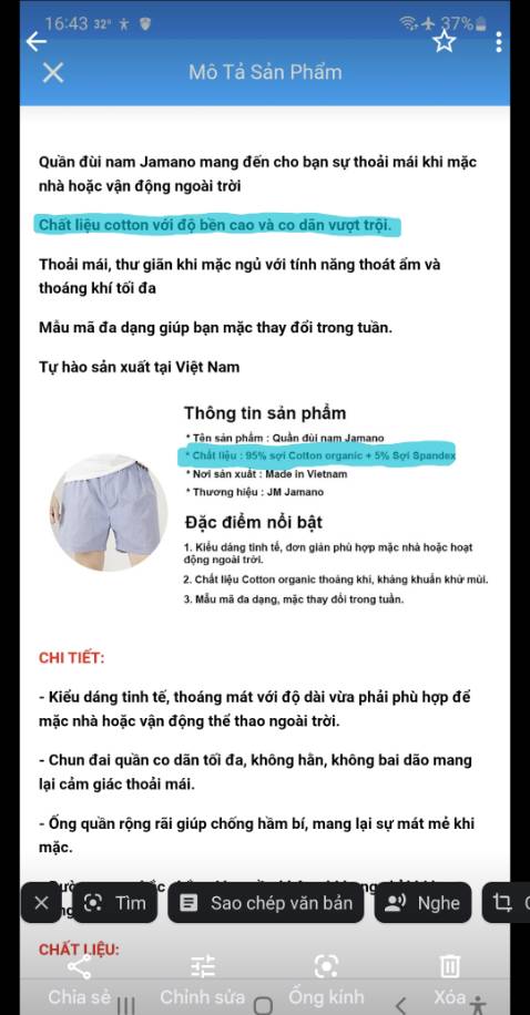 Hàng theo mọi người đánh giá đúng là may đẹp, nhưng chất liệu sản phẩm  không như quảng cáo ( 95% cotton + 5% spandex ), tức là có sự co dãn nhẹ...nhưng hàng nhận được không có chút co dãn nhẹ  nào ( thất vọng ). Hy vọng nhà bán hàng nên trung thực để tạo sự tin tưởng cho khách hàng.