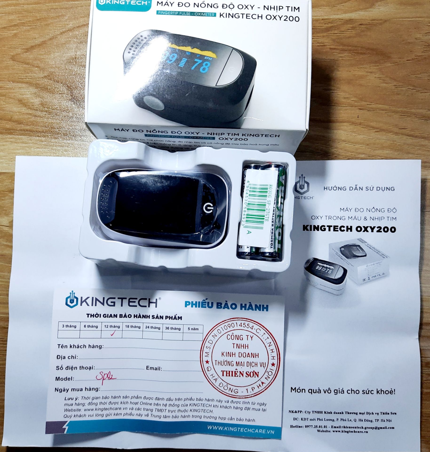 Máy đo SPO2 hãng KINGTECH OXY200 của shop chuẩn như thông tin đăng trên tiki, đo thử rất chính xác, đóng gói rất cẩn thận, phụ kiện đầy đủ dây đeo và kèm 2v pin đũa toshiba nguyên seal, kèm phiếu BH & h/d sử dụng. Giá rất tốt.
5* cho shop nhé. Máy đo SPO2 hãng KINGTECH OXY200 của shop chuẩn như thông tin đăng trên tiki, đo thử rất chính xác, đóng gói rất cẩn thận, phụ kiện đầy đủ dây đeo và kèm 2v pin đũa toshiba nguyên seal, kèm phiếu BH & h/d sử dụng. Giá rất tốt.
5* cho shop nhé.