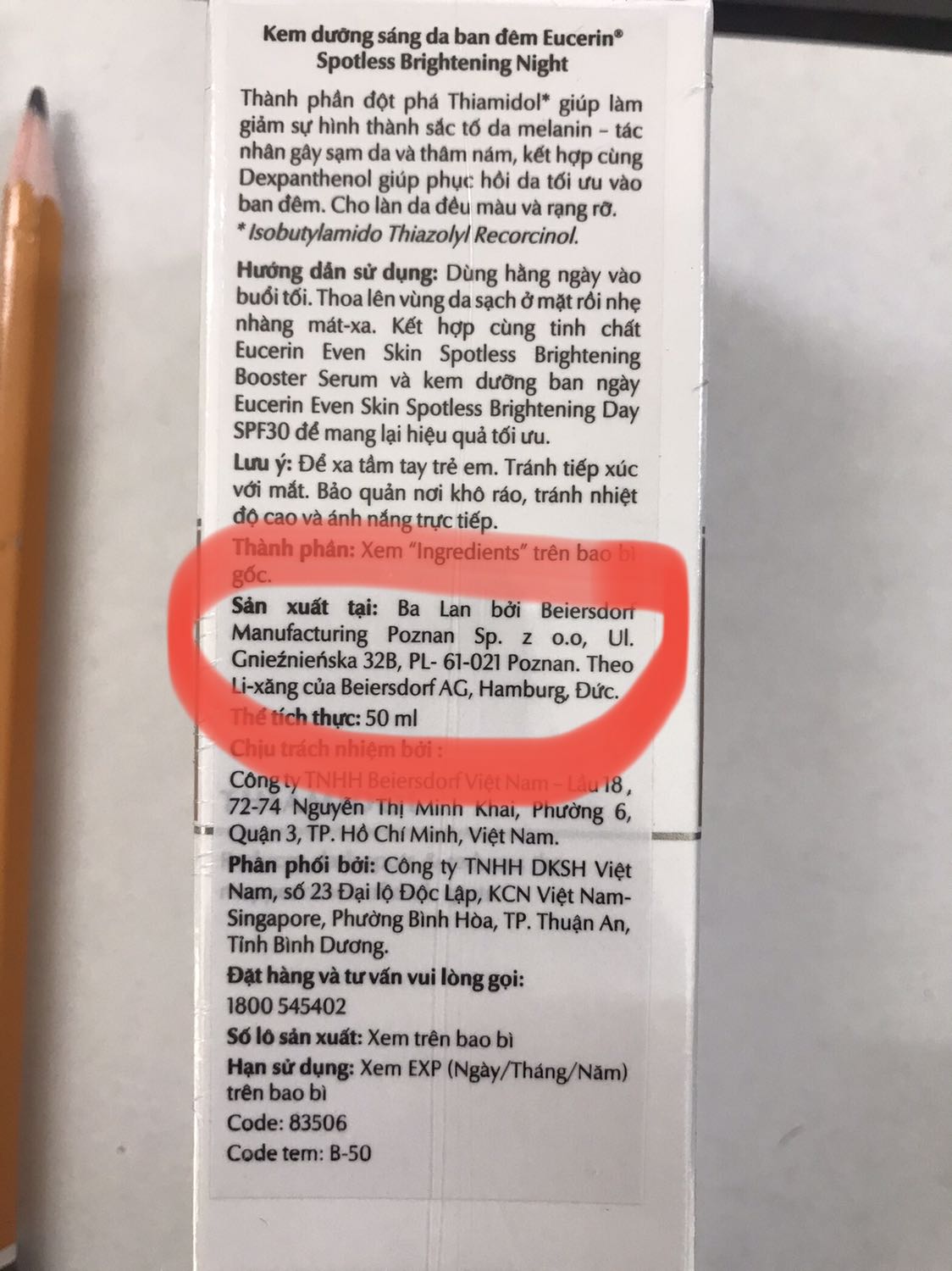 * Đôi điều về store eucerin:
1. Chất lượng sản phẩm thì đây là lần đầu mình mua trải nghiệm nên chưa thể nói gì. Nhưng thấy có rất nhiều người đánh giá tích cực về chất lượng sản phẩm.
2. Khi nhận sản phẩm thấy để sản xuất tại Ba Lan, nhưng thông tin của Store đăng là tại Đức.

* mình đã rất thích tiki, đồng nghiệp và bạn bè của mình cũng vậy. Tuy nhiên lần mua hàng này khá buồn về tiki:
1. Delay giao hàng so với dự kiến khá lâu.
2. Gửi *** phản ánh nhưng không được phản hồi.