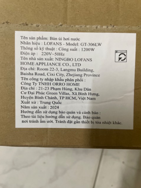 Tôi đặt bàn là Xiaomi Zanja GT-306LW lại giao LOFANS GT-306 LW! Vì tin tưởng nên đã không mở bưu kiện! Quá thất vọng