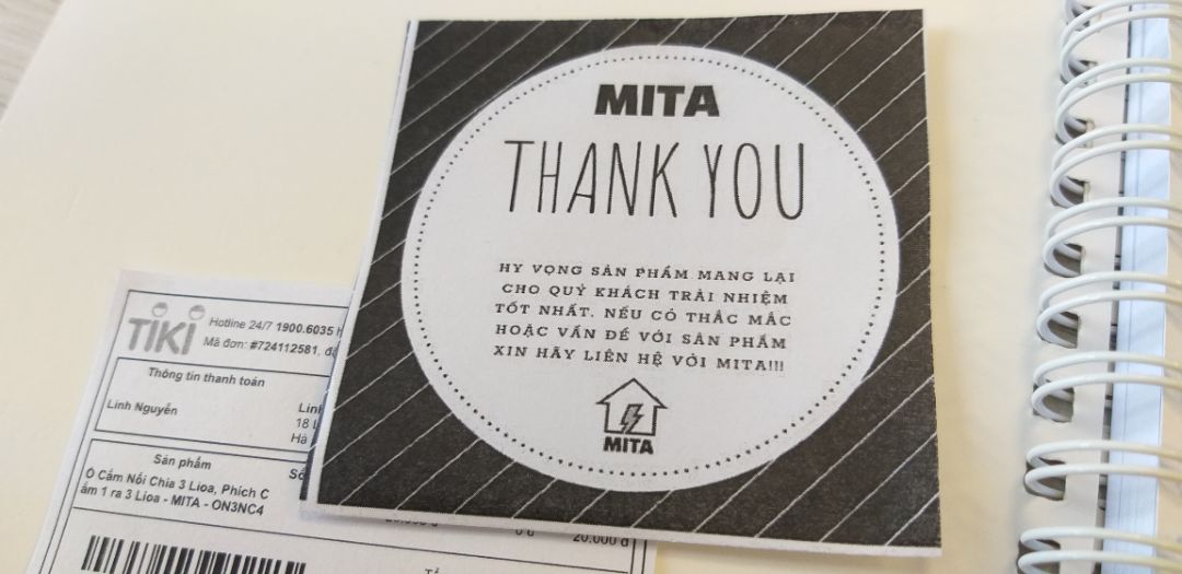 Ổ cắm rất chắc chắn, nhỏ gọn, tiện, đẹp. Nhà bán còn có giấy cảm ơn.