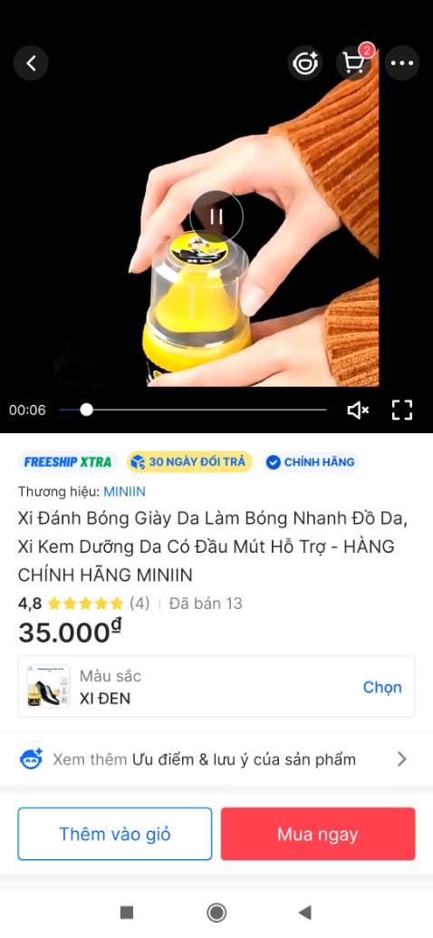 Giáo hàng k đúng sản phẩm quảng cáo. K có chụp nắp và bông đánh giầy.
Đề nghị Tiki xem lại và kiểm duyệt kỹ về các đơn vị hợp tác nhà cũng cấp như thế này. Mua bão nhiêu lần đều ( hình ảnh mang tính chất minh hoạ. nói đúng Treo đầu dê bán thịt ...  theo việc đánh tráo khái niệm của khách hàng )