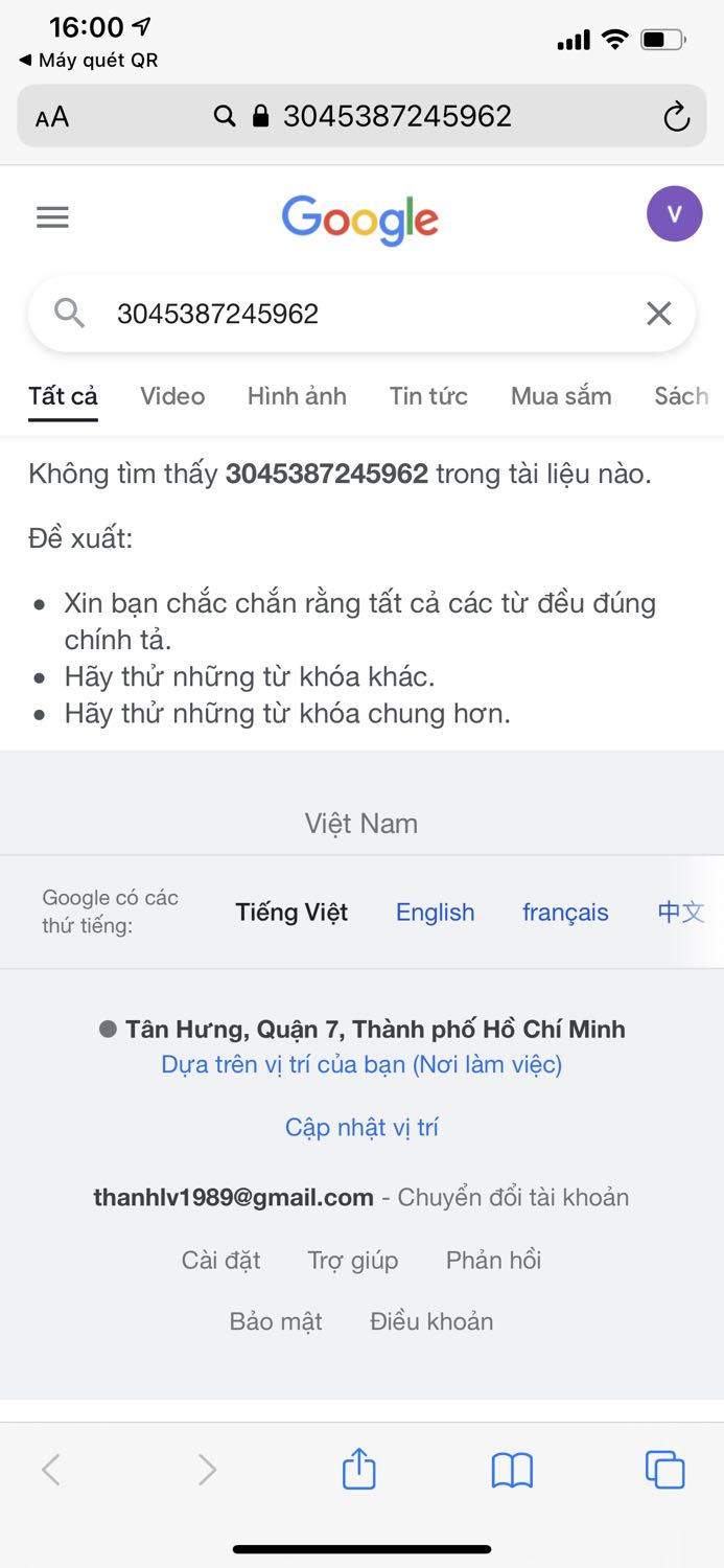 Nồi cơm có 2 mã vạch. Tra mã nào cũng ko ra sản phẩm??? Đề nghị tiki phản hồi lại