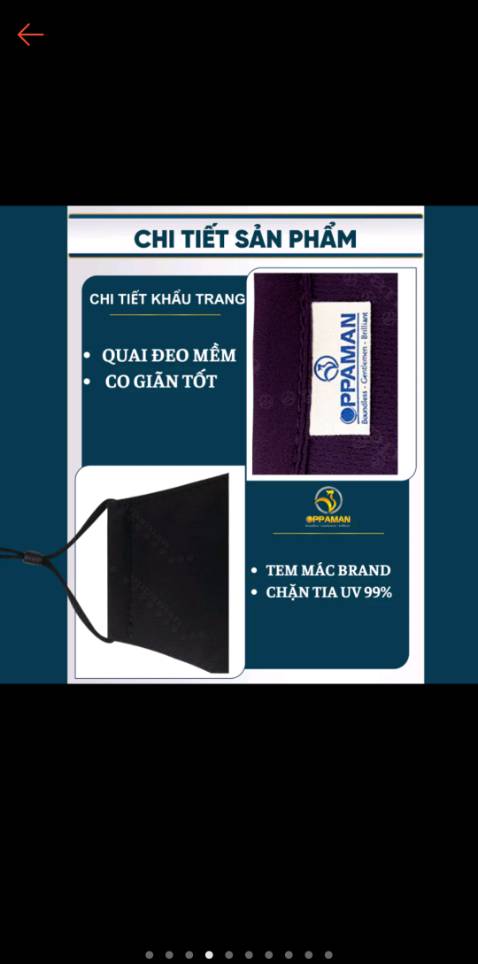 1. Oppaman: Mua 2 tới giảm 15%. Mua kèm deal sốc. Mua 1 tặng 1.

2. Oppaman: Voucher giảm 10% đơn từ 0d

3. Oppaman: Khẩu trang cực mát, sáng tối nhiều màu.

4. Oppaman: short kaki, jeans dài, vớ đầy đủ

5. Oppaman: Thương hiệu đã đăng kí độc quyền cục sở hữu trí tuệ

6. Oppaman: Freeship. Free đổi hàng. An tâm mua sắm.

7. Free quà tặng hấp dẫn
