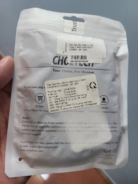 Mình vừa mua 2 sợi cable sạc type A to TYPE C dài 1 m và 2m, mình cắm sạc không sạc nhanh được, trong khi cắm cable cũ thì có báo sạc nhanh đươc, liên hệ hotline *** báo số máy không có, liên lạc với shop trên app Tiki không có phản hồi.