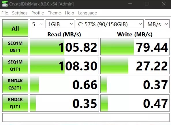 Các bạn hãy nghe mình, sản phẩm của kioxia thật sự chất lượng, nhiều bạn test bảo yếu thì mình không biết máy các bạn làm sao.
Máy mình dell inspiration 15 3576
Mình dùng dual SSD với HDD
Thông số khi test thật sự rất ổn, các bạn nhìn vào thông số đầu tiên Của SSD và cái sau là của ổ HDD cũ của mình.
Sản phẩm của hãng Tosiba, khi hoạt động quạt chạy êm, tốc độ mở máy 15s, có phần mềm hỗ trợ riêng của hãng dùng để cập nhật phần mềm cho ổ cứng.
