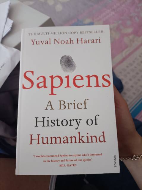 This book is a superficial gloss on human history. Nice try but it excludes too much subject matter in favor of an overarching conceptual view to be deeply interesting. 

Considering the outlandishness of some of its claims—the downside of the Agricultural Revolution, the joys of Empire—the book seems weirdly under-sourced. The bibliography is beyond meagre. Don't get me wrong, I like a little informed speculation as much as anyone. Take for example the claim that houses, their advent, "became the psychological hallmark of a much more self-centered creature." (p. 99) I, for one, would be delighted to know how one can discern the psychology of someone who lived more than 9,000 years ago. The apparently relevant note cited is "2 Robert B. Marks, The Origins of the Modern World: A Global and Ecological Narrative". But when one looks up Mr. Marks' book one sees that it pertains only to the 15th to the 21st centuries CE.

Another thing, the book seems all biological determinism—and we know what that sort of thinking led to: the Konzentrationslager. The life of the mind is nothing here, the intellect nothing, all because it has no discernible basis in biology—so reductive and materialist, too. I'm hoping this is just a rhetorical device. Please, let it be. Moreover, the author cherishes a certain sneering and glib tone which I find annoying. Well, yes, now he's changing his tune, isn't he? But not before thoroughly pissing me off. Was that necessary? Ah, now he's starting to celebrate the very social constructs—the law, the state, joint stock corporations, etc.—that he so glibly belittled as "imaginary myths" a few pages back. So his earlier arguments were disingenuous. That's not something I prize in a writer.