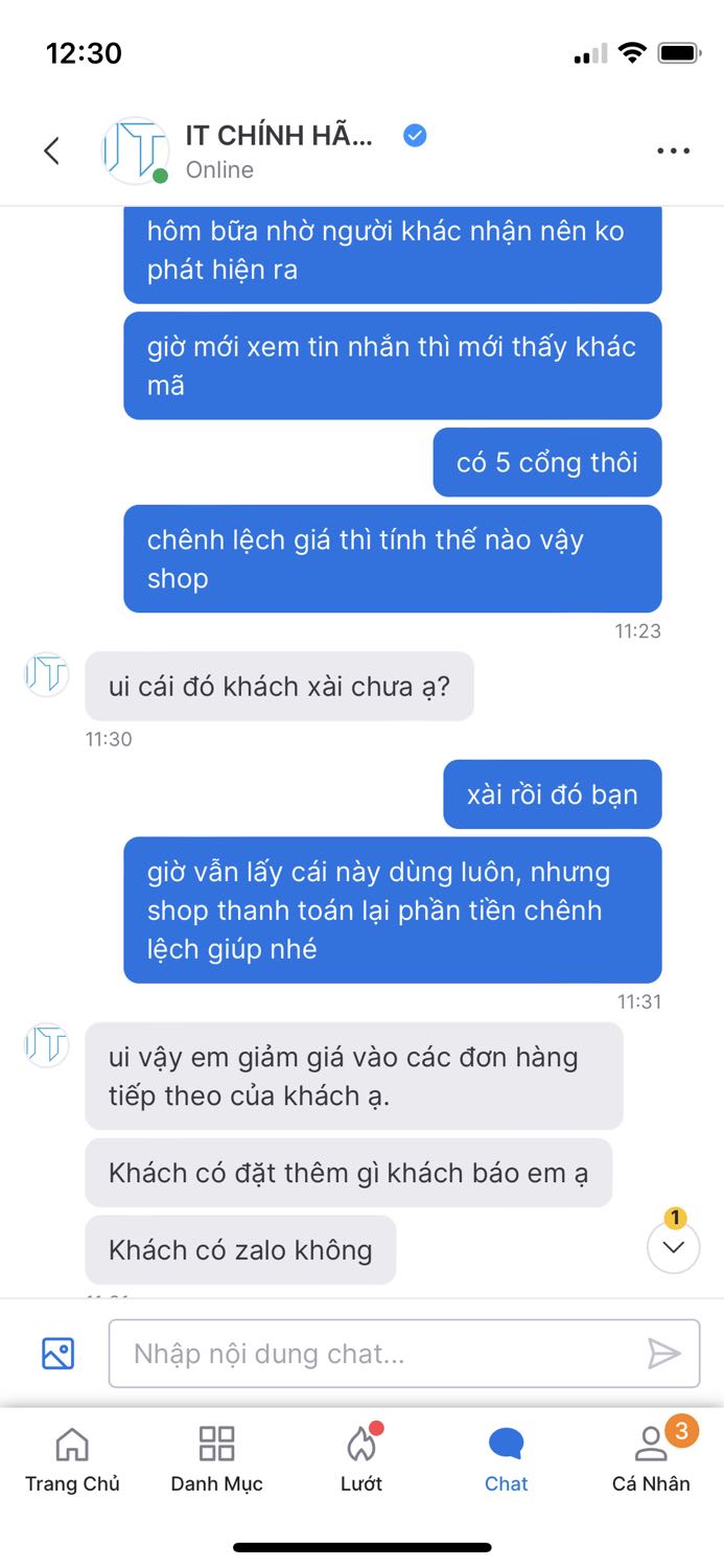 đây là bài học của mình. Mình có *** nhưng không ai liên lạc, đến khi mở hộp chat thì đã hết hạn