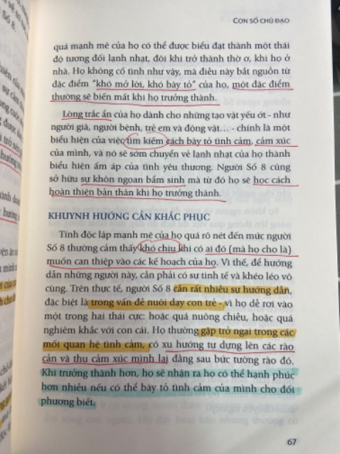 sách này đọc cuốn lắm, thích hợp cho những ai quan tâm đến các con số chủ đạo, tìm hiểu những điểm mạnh, điểm yếu của bản thân để có những thay đổi tích cực cho con đường tương lai và tâm tính của bản thân. sách nói chính xác về tính cách của mình và những điều cần cải thiện mà mình cũng đang lờ mờ nhận ra trước khi đọc sách này luôn, mình mới đọc hôm nay mà đọc 1 lèo 8 chương rồi, nên mua và tìm hiểu nhé
