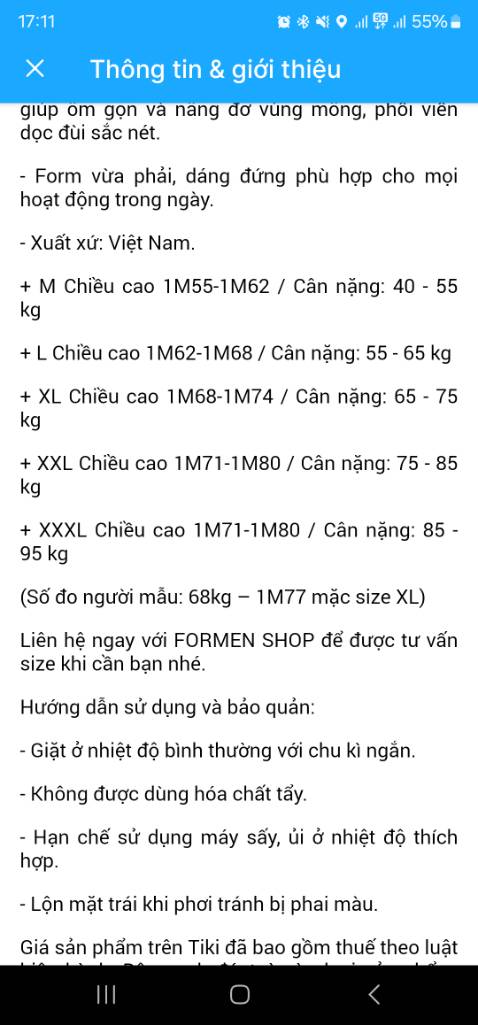 Hàng không ghi rõ số đo eo. Để đặt nhầm size rùi Tiki ko cho đổi. Trong khi sp ghi rõ hổ trợ đổi trả 15 ngày. Trong khi sp có ghi rõ các số đo