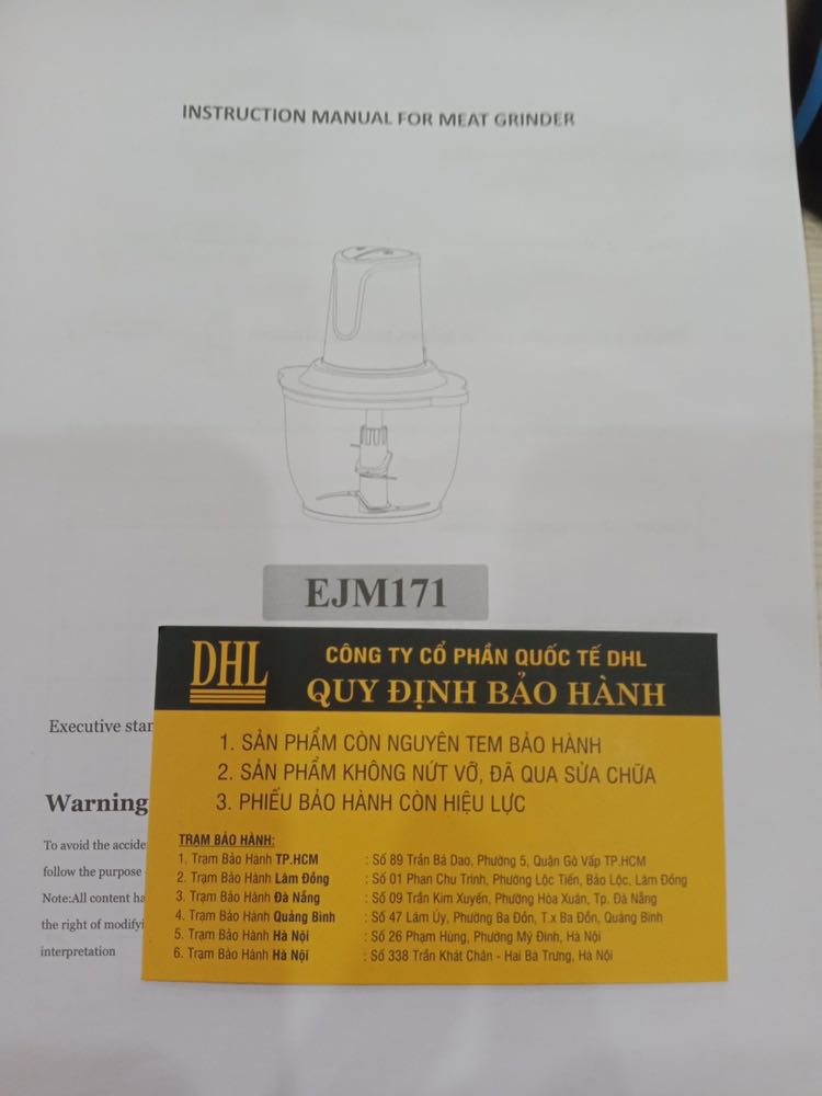 Đóng gói cẩn thận, đúng
sản phẩm. Bảo hành được tới 2 năm, Shop tư vấn nhiệt tình. Cối xay nhìn trong ảnh tưởng nhỏ nhưng ngoài to, nặng rất chắc chắn ý. xay hành, tỏi, ớt, thịt đều ok, dùng rất thích cảm ơn shop.