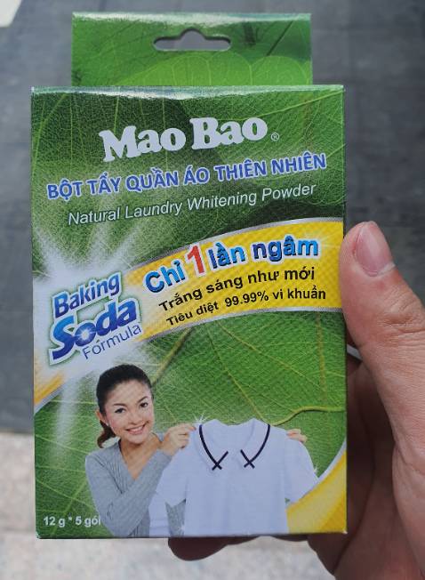 Cái áo trắng ra màu vàng cam sau khi ngâm 1 đêm cảm thấy trắng rõ rệt. Giặt lại bình thường sau khi sử dụng